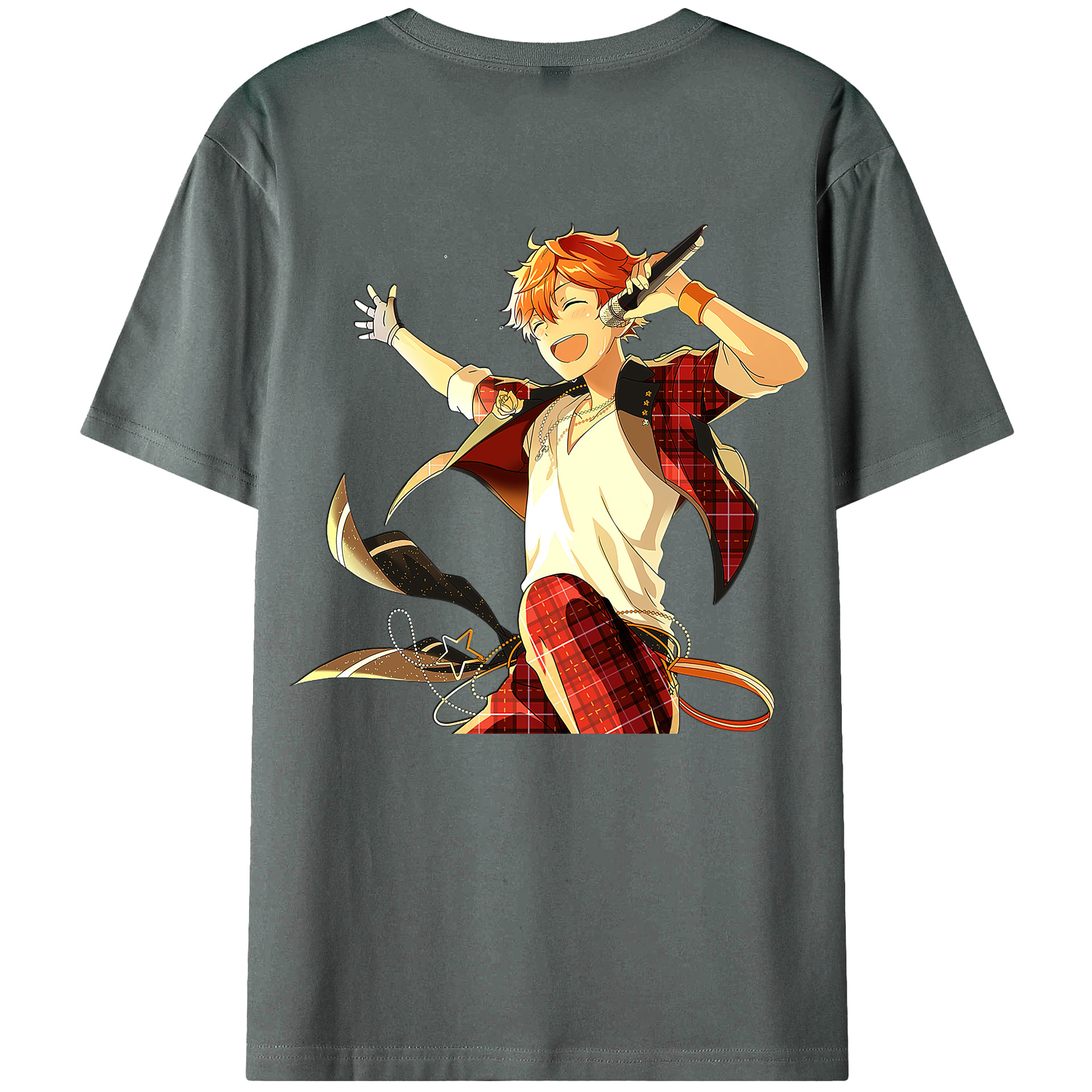 （画像用） あんさんぶるスターズ! Ensemble Stars 綿100％ メンズ半袖Tシャツ（バックプリント） 通気性
